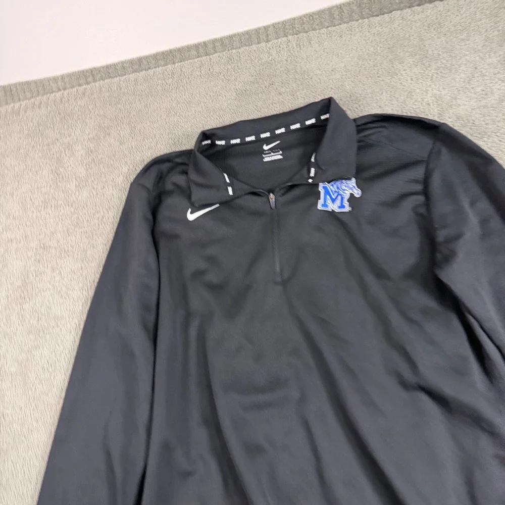 Nike Memphis Tigers Dri-FIT Quarter Zip Pullover Black Mens Large Mock Neck
